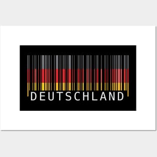 Deutschland flag colors barcode Posters and Art